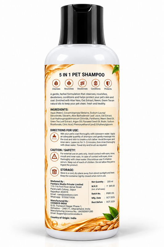 Pawbara 5 In 1 Pet Shampoo