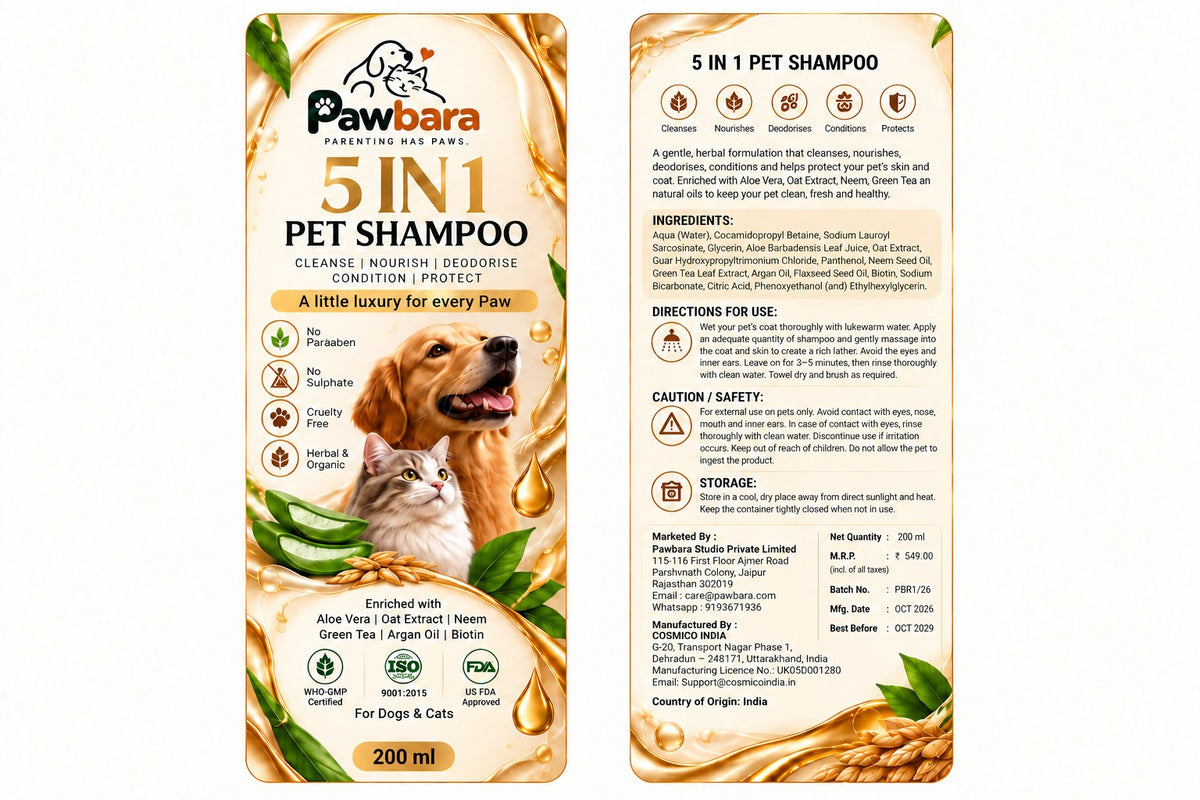 Pawbara 5 In 1 Pet Shampoo
